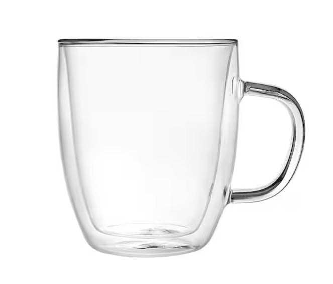 16 oz. Double Glass Coffee Mug