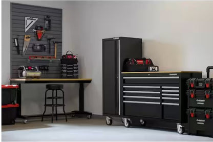 52 in. W x 20 in. D Standard Duty Black Mobile Workbench Cabinet