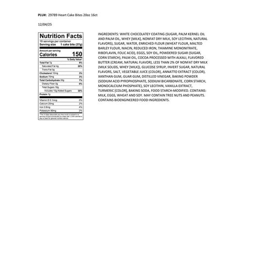 Heart Shaped Chocolate Cake Bites, 16 ct.