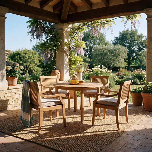 Mosko Teak Outdoor Dining Patio Set, 5pc