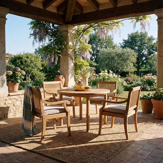 Mosko Teak Outdoor Dining Patio Set, 5pc