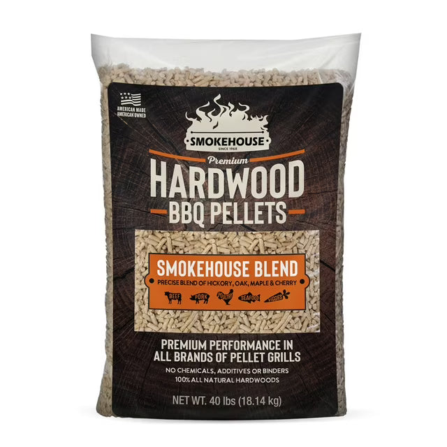 Premium Hardwood BBQ Pellets, Smokehouse Blend - 40 lbs.