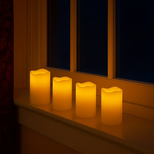 Rechargeable Indoor/Outdoor Candles, 4-Pack