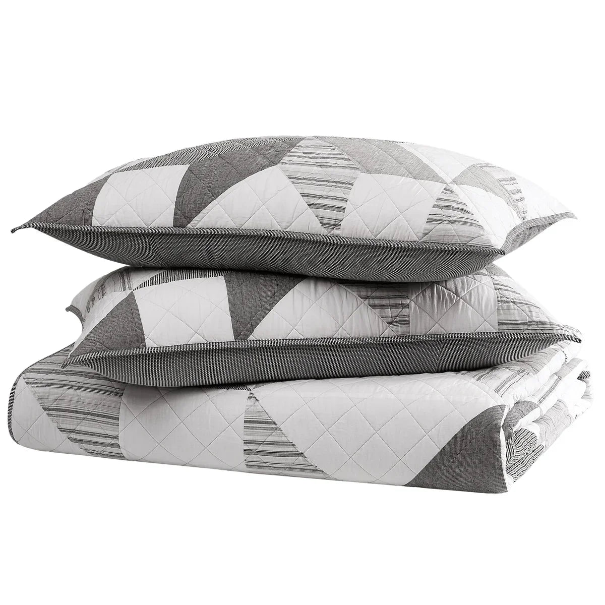 Origami Pieced Modern Patchwork 3-piece Quilt Set - Thumbnail 4