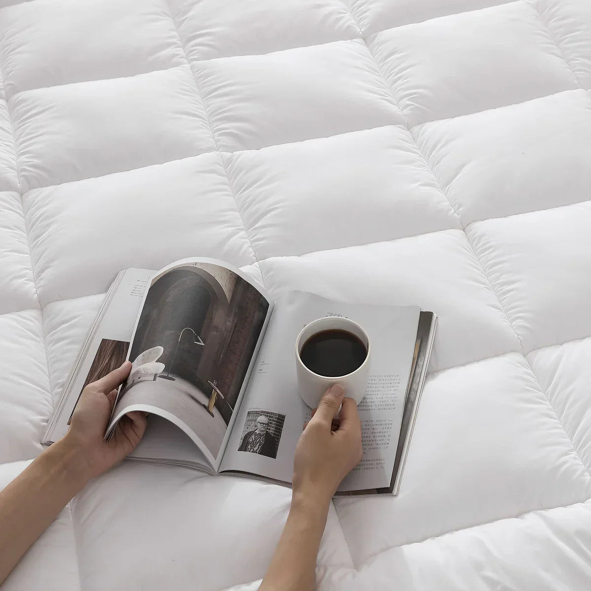 Hotel Grand Polyester Filled Mattress Topper - Thumbnail 4