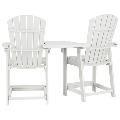 Polywood Portside 3-piece Shellback Counter Chair Set with Connecting Table