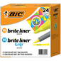 BIC Brite Liner Highlighter Combo Pack, 24-count Chisel Tip, Fluorescent Yellow