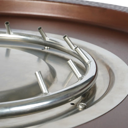 FlamePro Hammertone Finish Gas Fire Pit with Lid