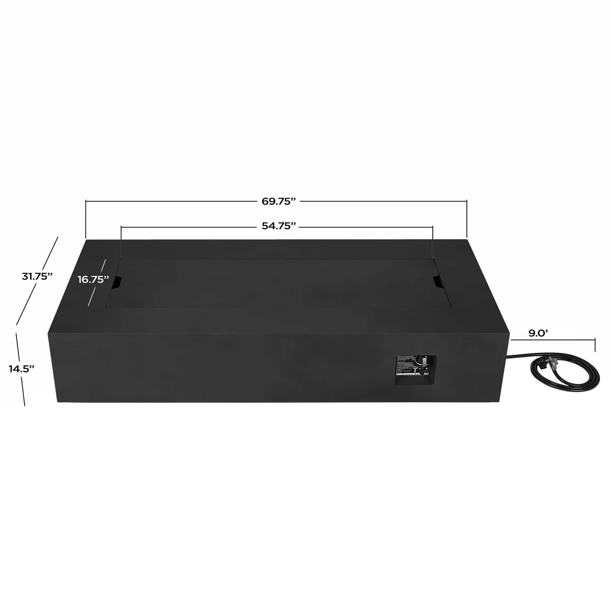 Real Flame Monaco 70" Rectangle Steel Propane or Natural Gas Fire Pit Table