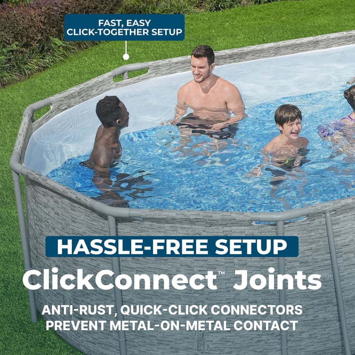 Bestway Power Steel 22’L x 12’W x 52’’H Above Ground Pool Set