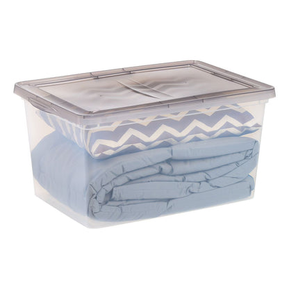 58-Quart Snap Top Plastic Storage Box
