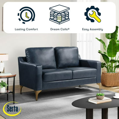 Fleming Faux Leather Loveseat