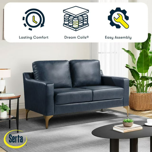 Fleming Faux Leather Loveseat