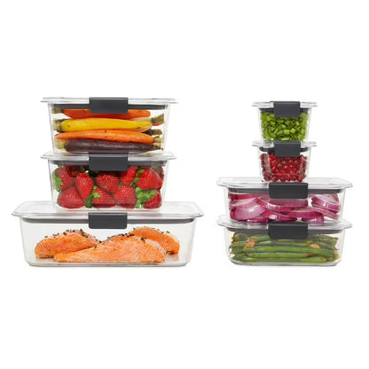 Brilliance StainShield 14-Piece Plastic Food Storage Containers