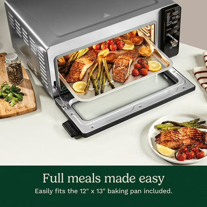 14-in-1 Space-Saving Digital Air Fryer Oven with 2-in-1 9"x13" Pan