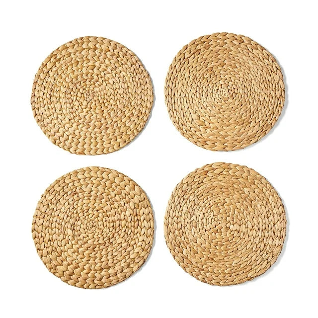 4-Pack Natural Water Hyacinth Handwoven Placemats