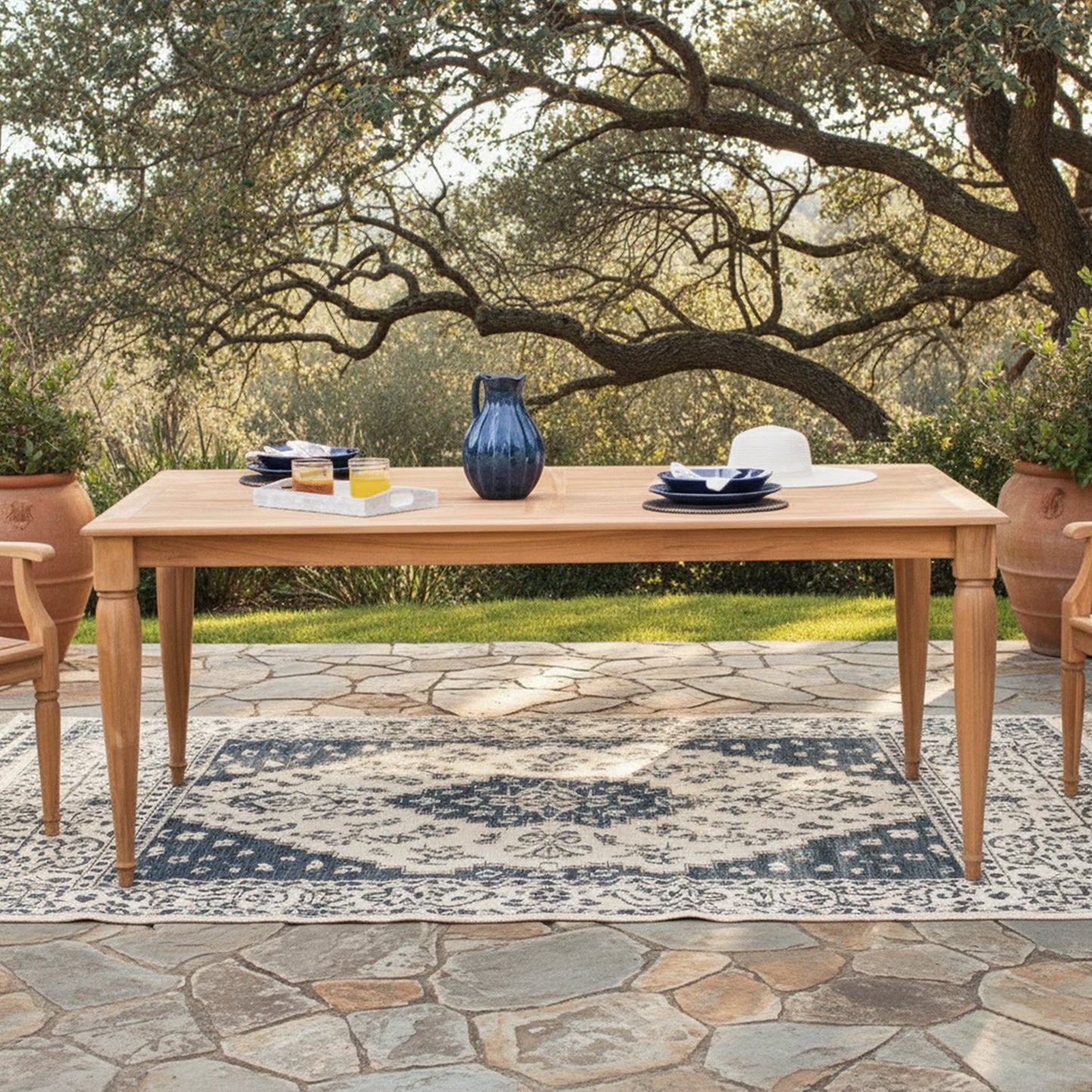 Pacific Teak Outdoor Dining Patio Set, 6pc