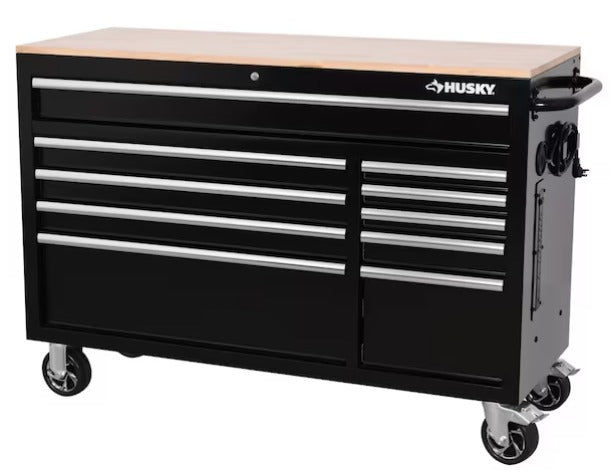 52 in. W x 20 in. D Standard Duty Black Mobile Workbench Cabinet
