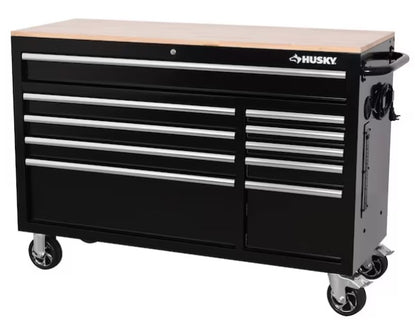 52 in. W x 20 in. D Standard Duty Black Mobile Workbench Cabinet