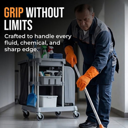 Simpli-Magic Industrial Orange Nitrile Gloves, 1000-Count - M, L