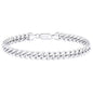 Polished Miami Cuban Chain Bracelet in Sterling Silver, 7mm