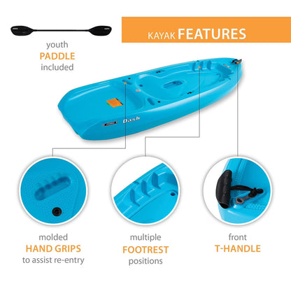 6'6" Youth Sit-On-Top Kayak, Paddle Included