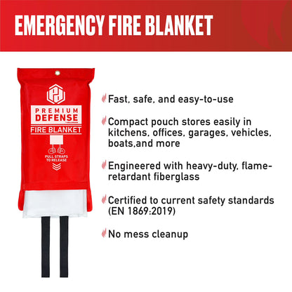 Emergency Fiberglass Fire Blanket, 2 pk.