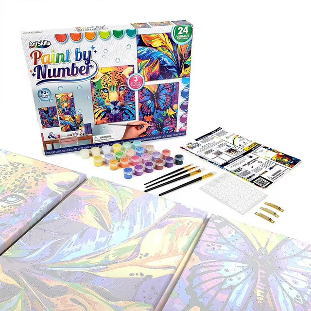 Tropical Paint By Number 3 Canvas Panel Set