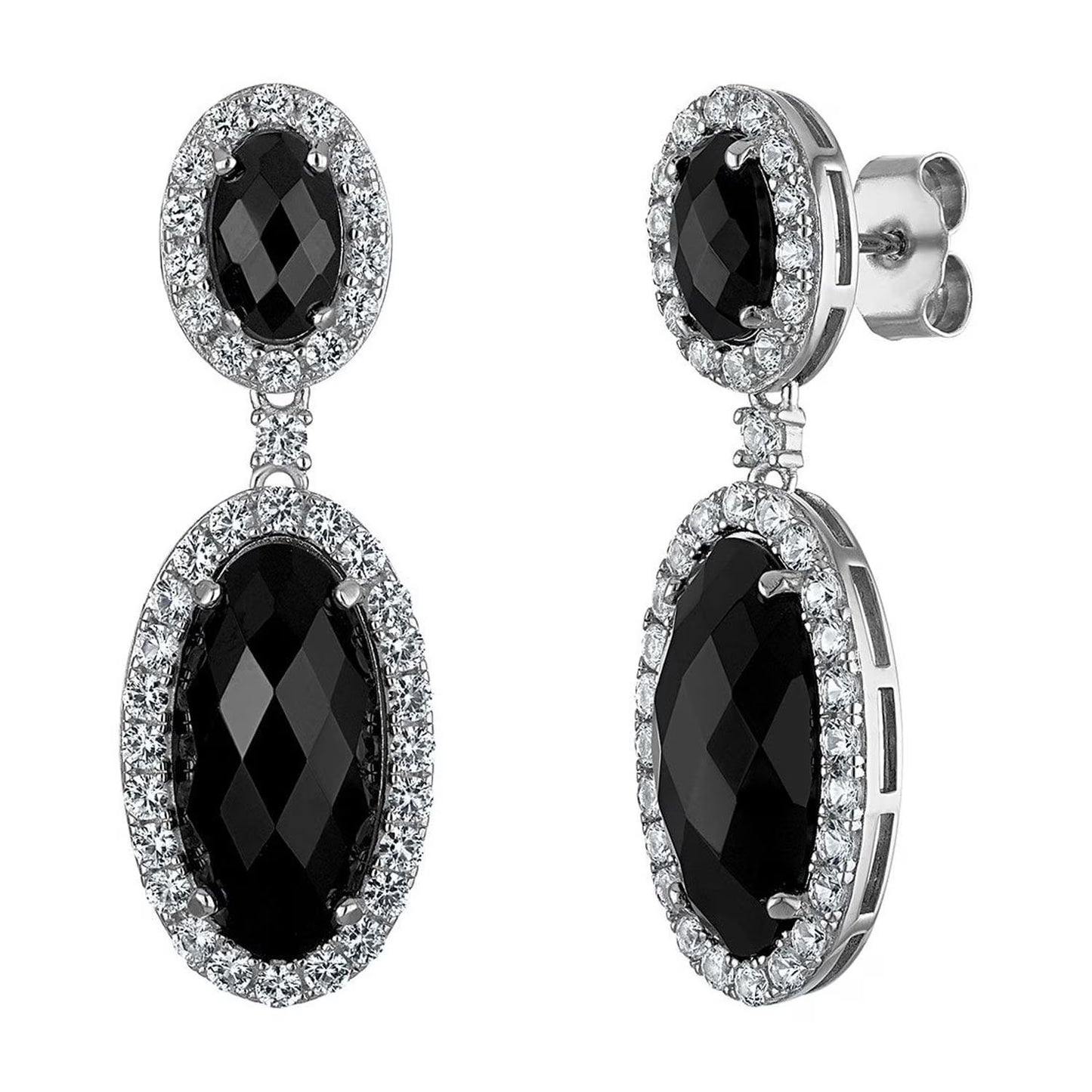 White Sapphire Dangle Earrings & Pendant Necklace Set