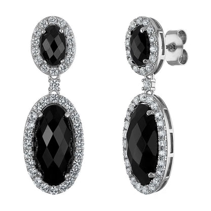 White Sapphire Dangle Earrings & Pendant Necklace Set