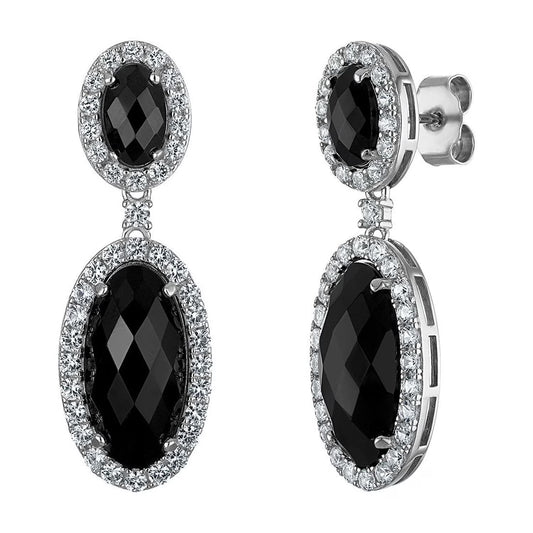 White Sapphire Dangle Earrings & Pendant Necklace Set