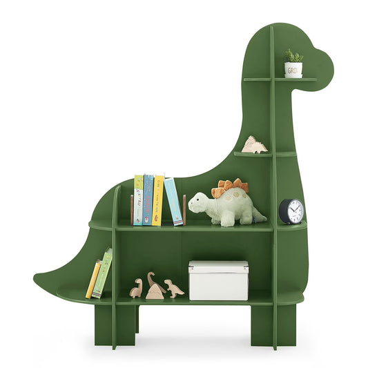 Children Dinosaur Shaped Bookcase, Green