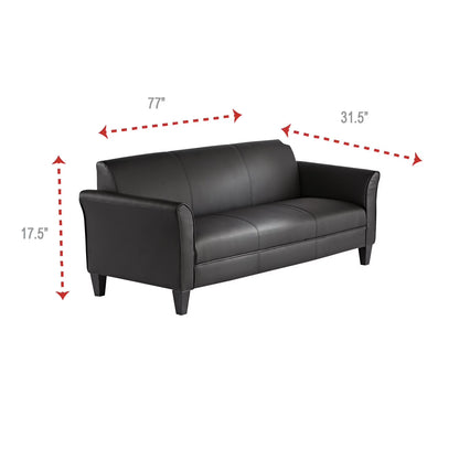 Alera 3-Cushion Reception Lounge Sofa, Black