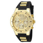 Quartz 39mm Black Silicone and Gold Stainless Steel, Gold Dial Watch