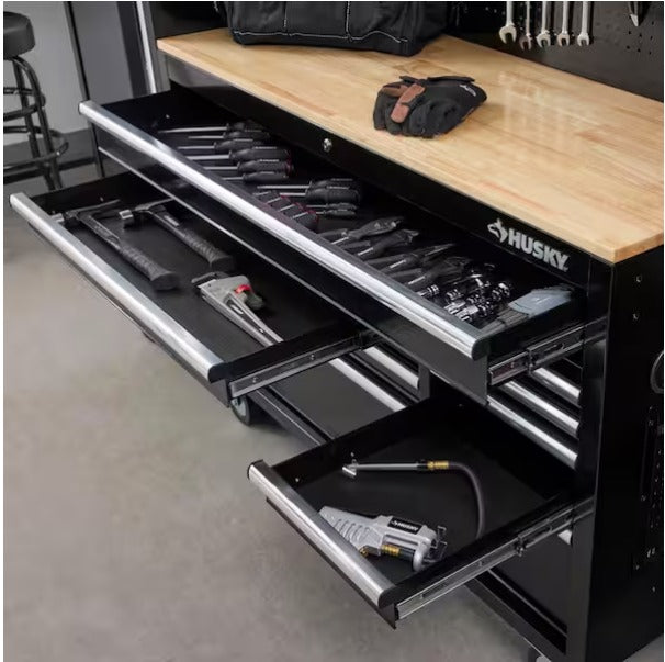 52 in. W x 20 in. D Standard Duty Black Mobile Workbench Cabinet