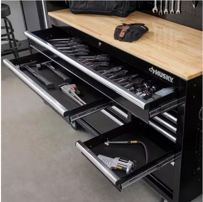 52 in. W x 20 in. D Standard Duty Black Mobile Workbench Cabinet