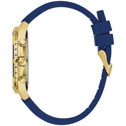 Mens Blue Silicone Strap Chronograph Sport Watch