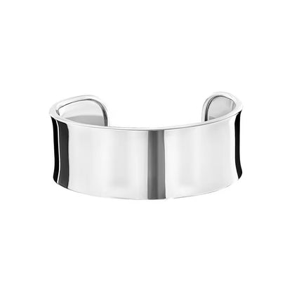 High Polish Cuff Bangle Bracelet in Sterling Silver