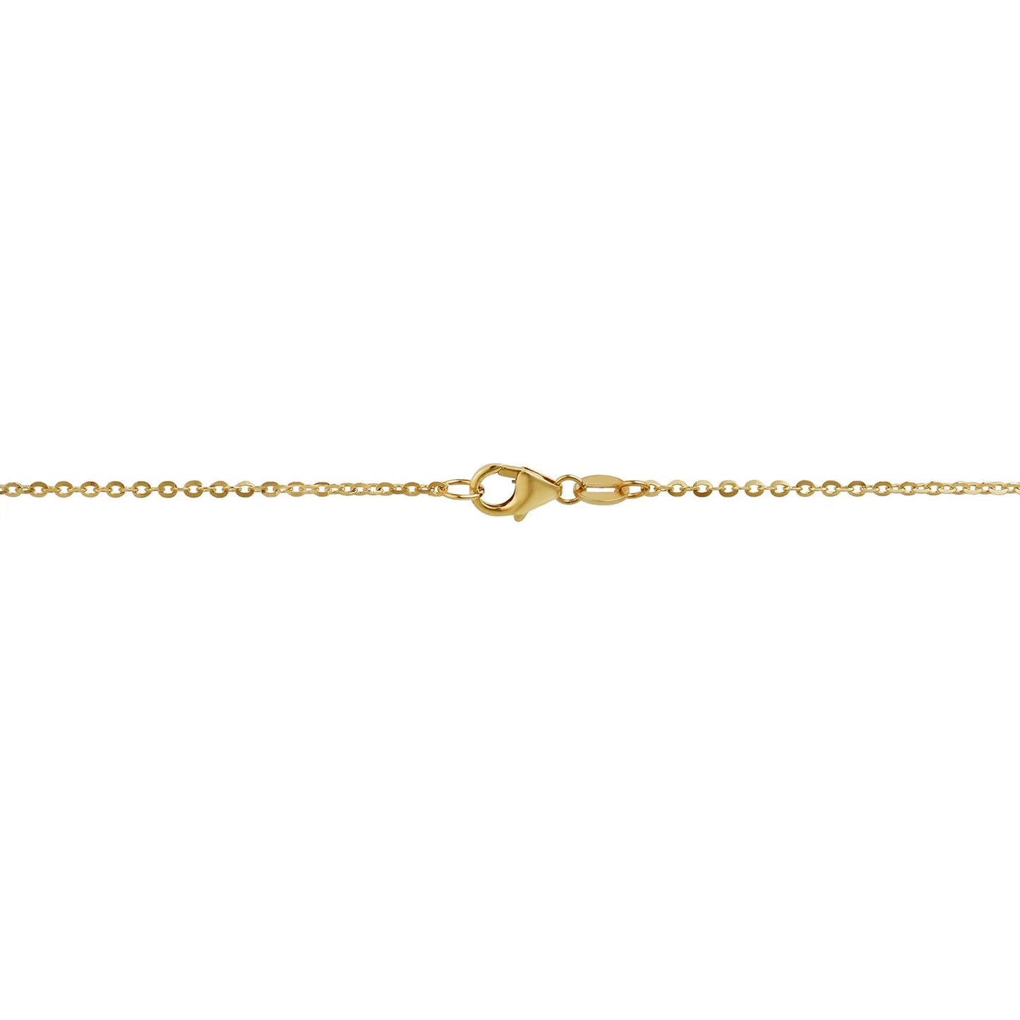 14K Yellow Diamond Cut Mirror Chain Tassle Necklace 18"