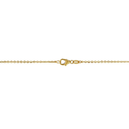 14K Yellow Diamond Cut Mirror Chain Tassle Necklace 18"