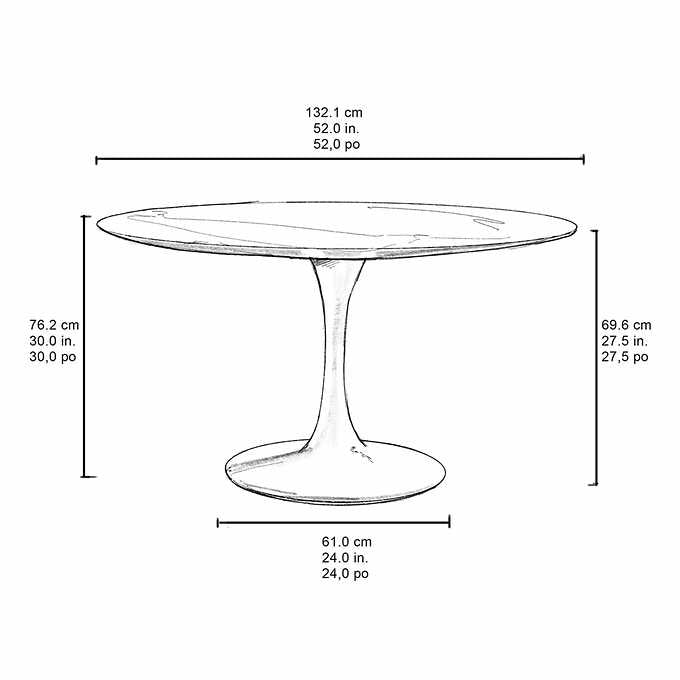 52" Round Quartz Dining Table