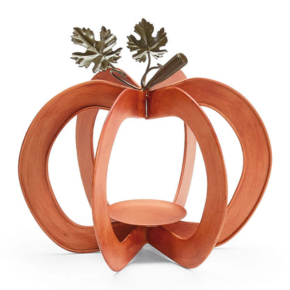 BURTON Orange Set of 3 Pumpkin Candleholders
