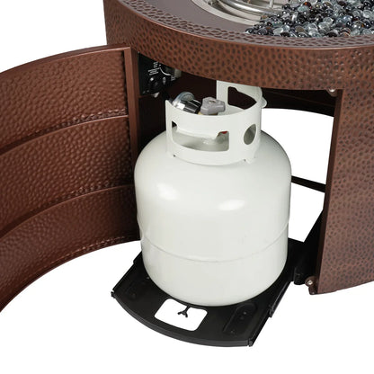 FlamePro Hammertone Finish Gas Fire Pit with Lid