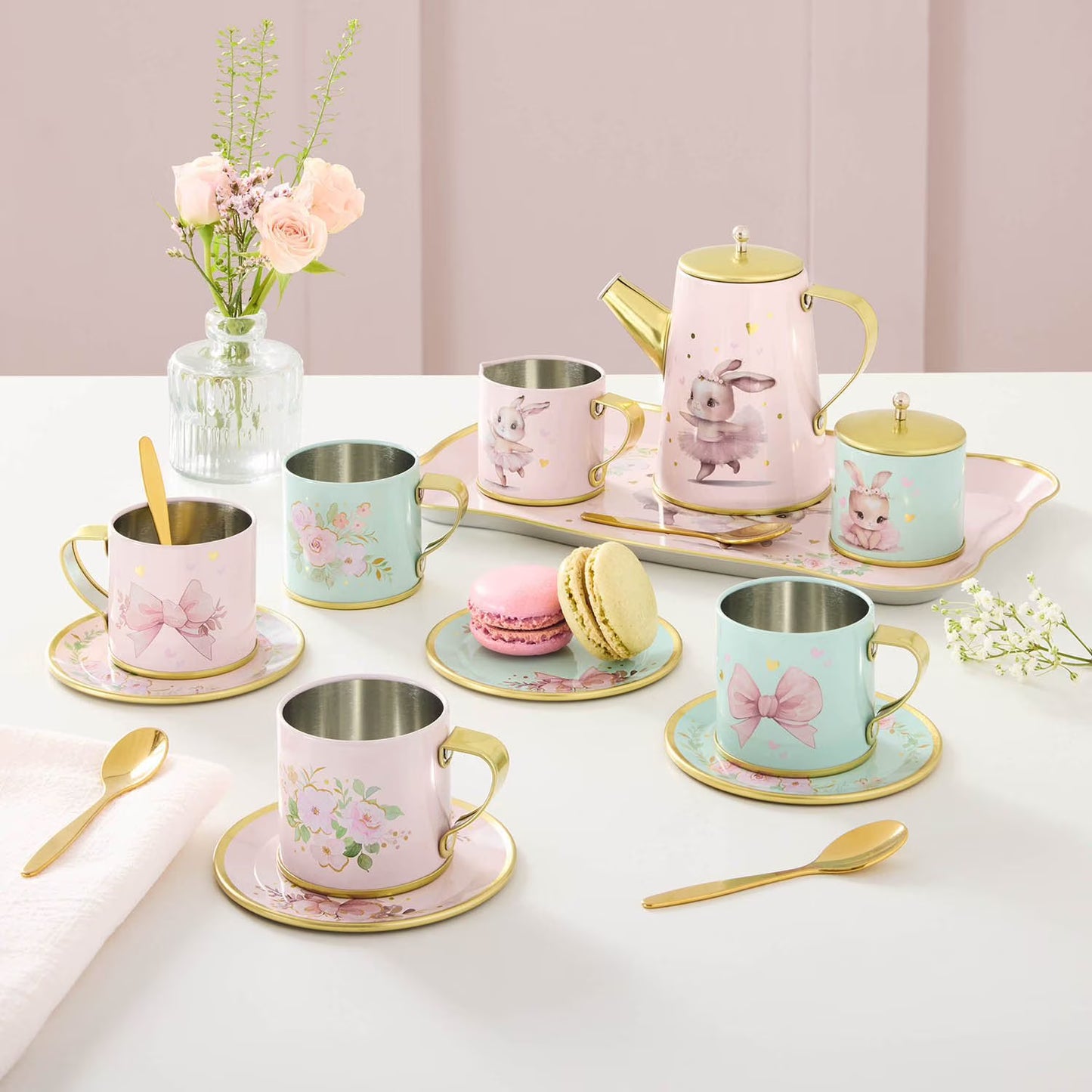 Tin Tea Set, 18 pc