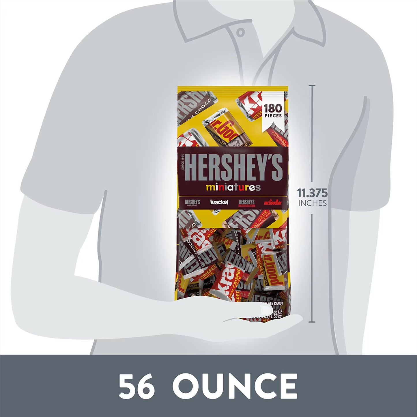 HERSHEY'S Miniatures Variety Pack Chocolate Candy, 180 pcs.