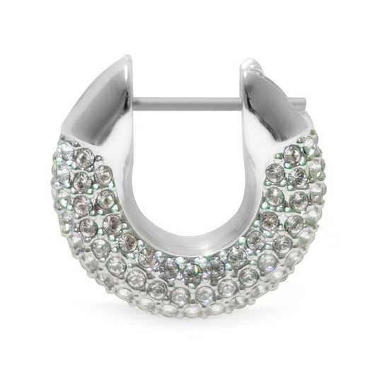 Round Cut White Crystal Dextera Hoop Earrings