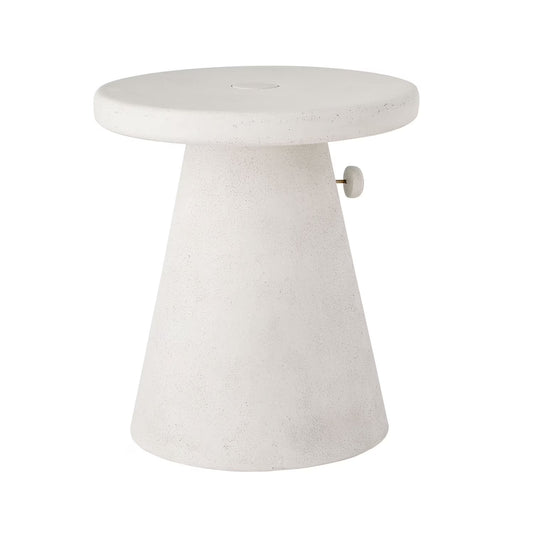 24" Medium White Umbrella Table