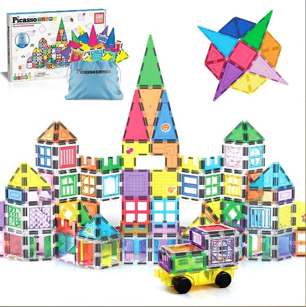 PicassoTiles Magnetic Tile Set, 240pc.