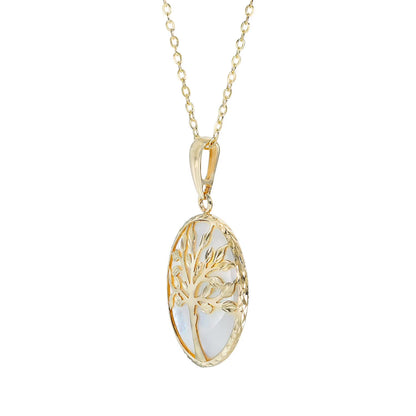 Tree of Life Pendant with Mother of Pearl in 14K Gold
