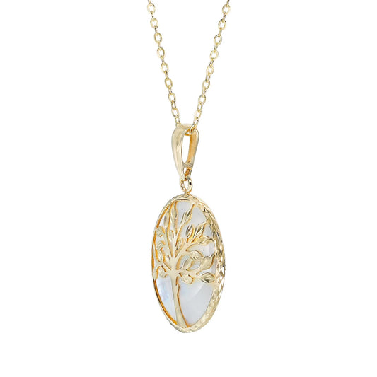 Tree of Life Pendant with Mother of Pearl in 14K Gold